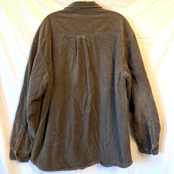 Levi Strauss Co Shirt Jacket Men Large Brown Corduroy Fleece Lined Shacket Coat - Picture 8 of 13